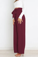 Load image into Gallery viewer, Micaela Tie Front Paperbag Wide Leg Pants
