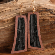 Load image into Gallery viewer, Aviva Geometrical Shape Wooden Dangle Earrings