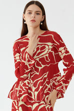Load image into Gallery viewer, Toni Abstract Print Accordion Pleated Top and Wide Trousers Set