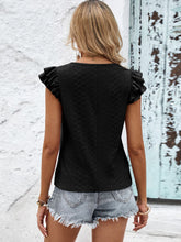 Load image into Gallery viewer, Amaryllis Contrast V-Neck Eyelet Top