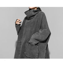 Load image into Gallery viewer, Raya Reon Turtleneck Loose Denim Sweatshirt