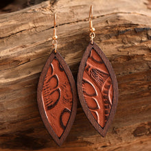 Load image into Gallery viewer, Aviva Geometrical Shape Wooden Dangle Earrings