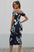 Load image into Gallery viewer, Zaynab Printed Off-Shoulder Split Dress