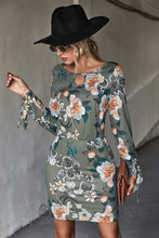 Load image into Gallery viewer, Angel Floral Cutout Tie Cuff Mini Dress