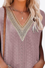 Load image into Gallery viewer, Avalon Eyelet Contrast V-Neck Tee