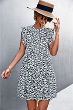 Load image into Gallery viewer, Leopard Round Neck Mini Dress