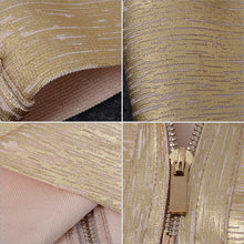 Load image into Gallery viewer, Bandage Gold Halter Two Piece Dress
