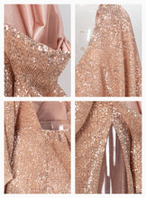Load image into Gallery viewer, V-Neck Single Sleeve Sequin Split Dress