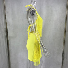 Load image into Gallery viewer, Backless Tassel Halter Dress