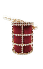 Load image into Gallery viewer, Pearl Handle Gold Crystal Handbag