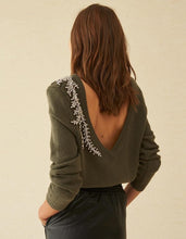 Load image into Gallery viewer, Diamond Beaded Cashmere V-Neck Sweater