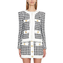 Load image into Gallery viewer, Long Sleeve Houndstooth Skirt Set