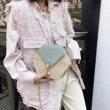 Load image into Gallery viewer, Hexagon Woven Leather Handbag