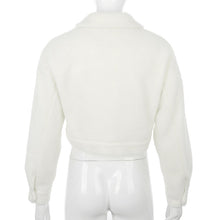 Load image into Gallery viewer, Faux Lamb Wool Cropped Jacket