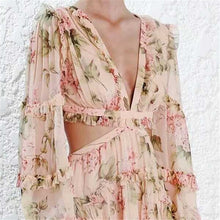 Load image into Gallery viewer, Backless Deep V-neck Chiffon Dresses