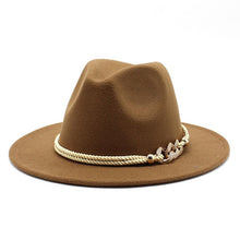Load image into Gallery viewer, Gold Braided Fedora