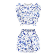 Load image into Gallery viewer, Crop Top Ruffled Shorts Set
