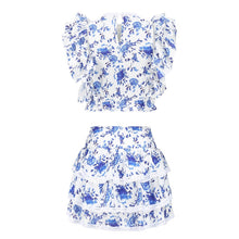 Load image into Gallery viewer, Crop Top Ruffled Shorts Set