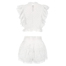 Load image into Gallery viewer, Crop Top Ruffled Shorts Set