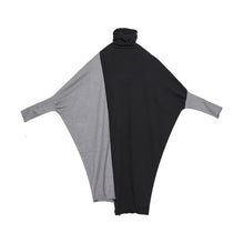 Load image into Gallery viewer, Black Gray Knitted Turtleneck Dress