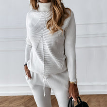 Load image into Gallery viewer, V-Ribbed Turtleneck & Trousers Two Piece Set