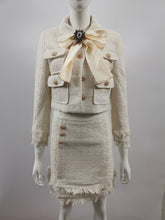 Load image into Gallery viewer, Opulent Tweed Tassel Skirt Suit
