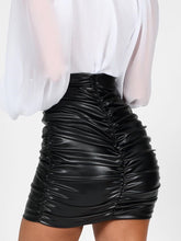 Load image into Gallery viewer, High Waist Ruched Mini Skirt