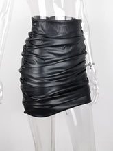 Load image into Gallery viewer, High Waist Ruched Mini Skirt