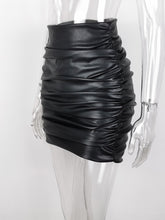 Load image into Gallery viewer, High Waist Ruched Mini Skirt