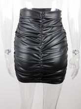 Load image into Gallery viewer, High Waist Ruched Mini Skirt