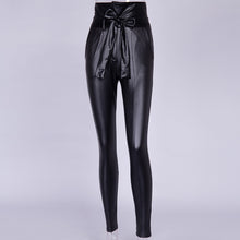 Load image into Gallery viewer, Belted Faux Leather Trousers