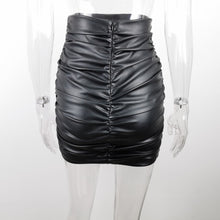 Load image into Gallery viewer, High Waist Ruched Mini Skirt