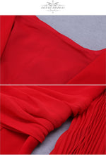 Load image into Gallery viewer, Red V-Neck Batwing Sleeve Midi Dress