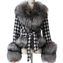 Load image into Gallery viewer, Faux Fur Houndstooth Short Jacket