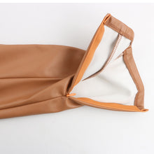 Load image into Gallery viewer, PU Leather Zip Up High Waist Trousers