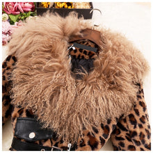 Load image into Gallery viewer, Short Lamb Fur Collar Leopard Jacket