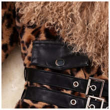 Load image into Gallery viewer, Short Lamb Fur Collar Leopard Jacket