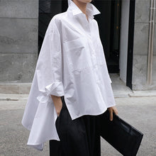 Load image into Gallery viewer, White Long Sleeve Irregular Blouse