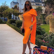 Load image into Gallery viewer, Minerva Knotted Bow One Shoulder Bandage Dress