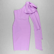 Load image into Gallery viewer, Minerva Knotted Bow One Shoulder Bandage Dress