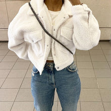 Load image into Gallery viewer, Faux Lamb Wool Cropped Jacket