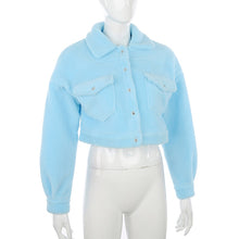 Load image into Gallery viewer, Faux Lamb Wool Cropped Jacket