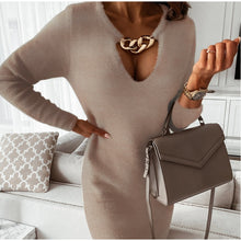 Load image into Gallery viewer, Chest Chain V-Neck Mini Dress