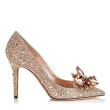 Load image into Gallery viewer, Pointed Toe Crystal Pumps