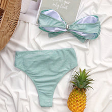 Load image into Gallery viewer, High Waist Shiny Bow Bikini