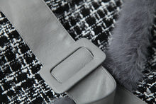 Load image into Gallery viewer, Gray Tweed Faux Fur Trim Jacket