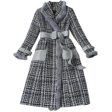 Load image into Gallery viewer, Gray Tweed Faux Fur Trim Jacket