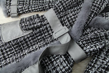 Load image into Gallery viewer, Gray Tweed Faux Fur Trim Jacket