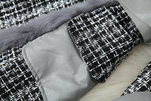 Load image into Gallery viewer, Gray Tweed Faux Fur Trim Jacket