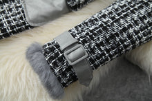 Load image into Gallery viewer, Gray Tweed Faux Fur Trim Jacket